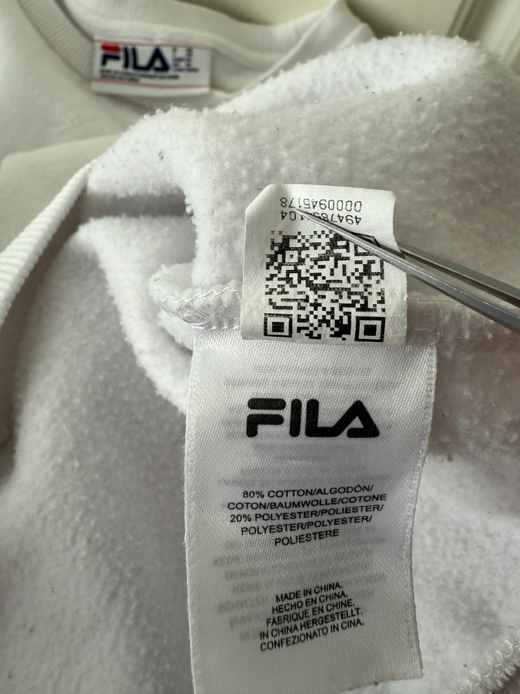 Fila Jumper White Cotton PullOver Medium M 38-40 in