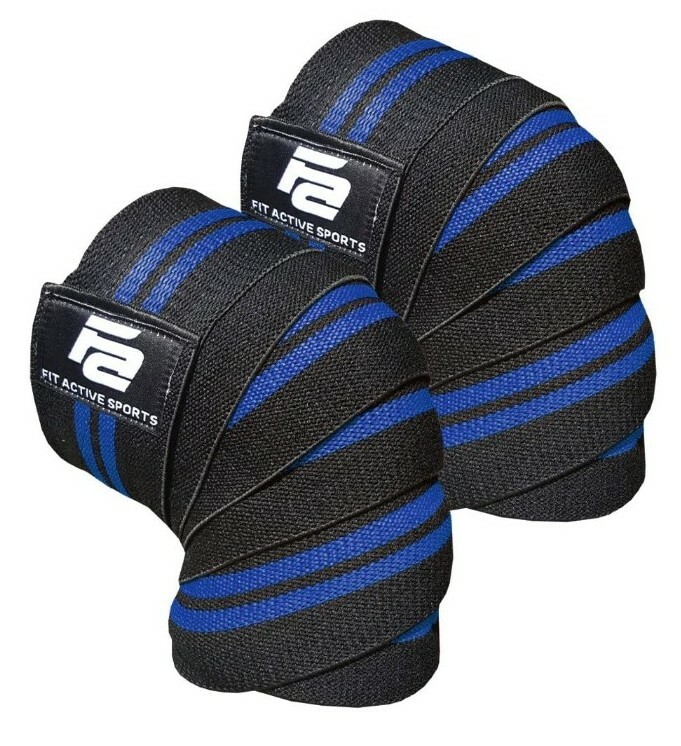 Weight Lifting Knee Brace Stabilizer Wraps Compression Support Adjustable 72"