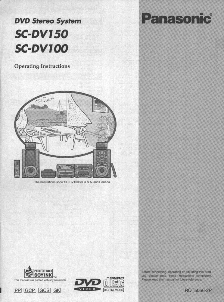 Panasonic SA-DV100 SA-DV150 DVD System Owners Instruction Manual