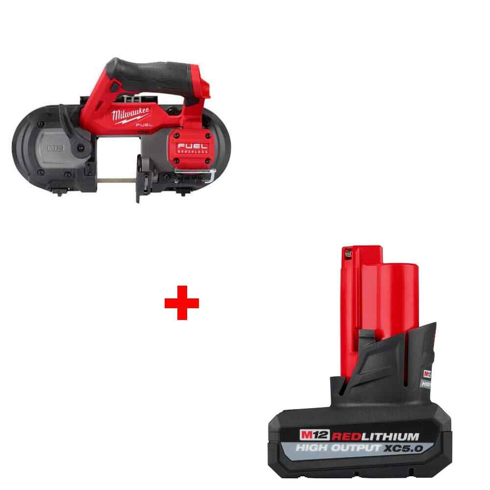 Milwaukee 2529-20 M12 FUEL Band Saw, Bare w/ FREE 48-11-2450 M12 Battery Pack