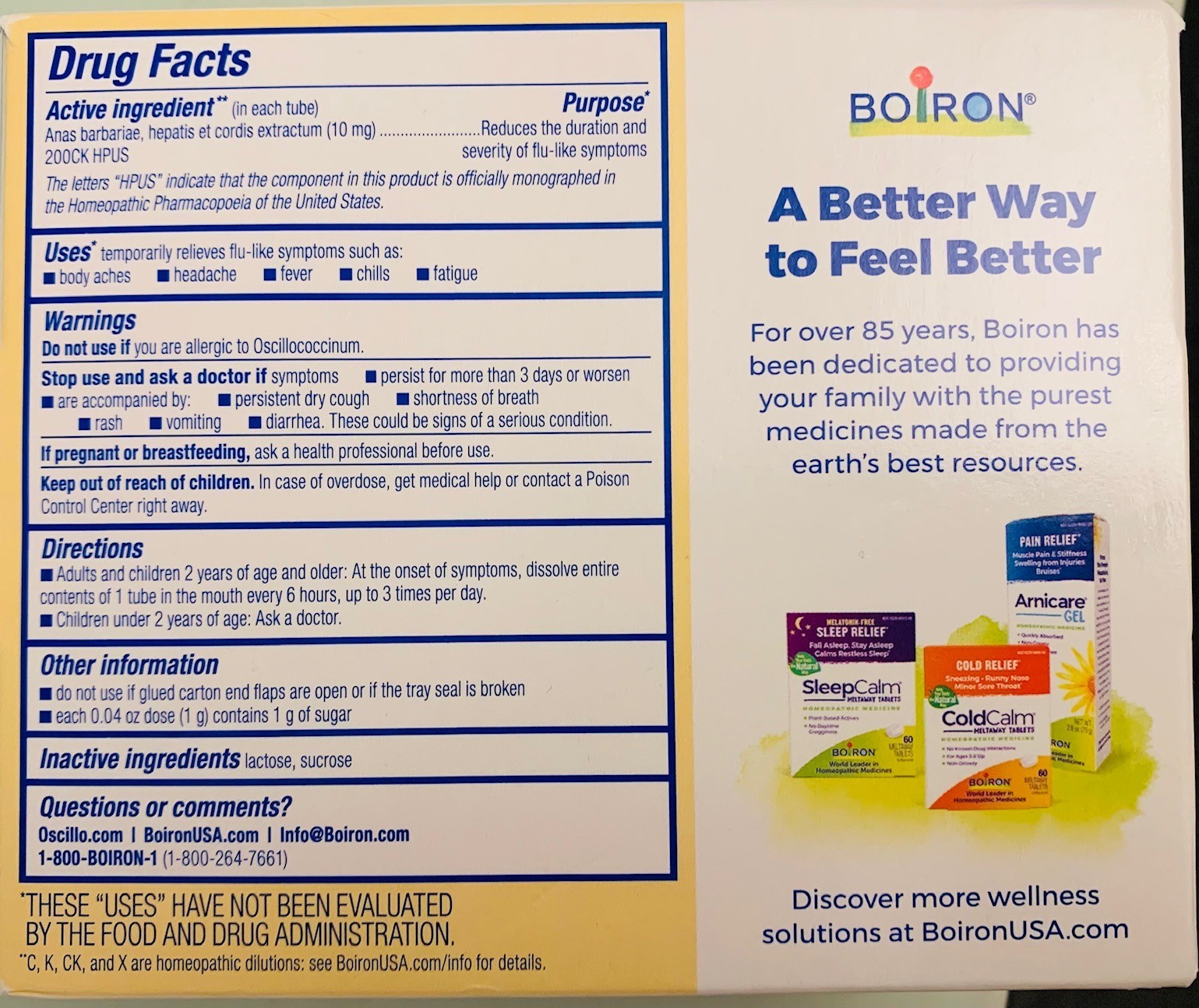 Boiron Oscillococcinum, 30 Doses, Exp 2029 or 2030 - New with Dents/Tears on Box