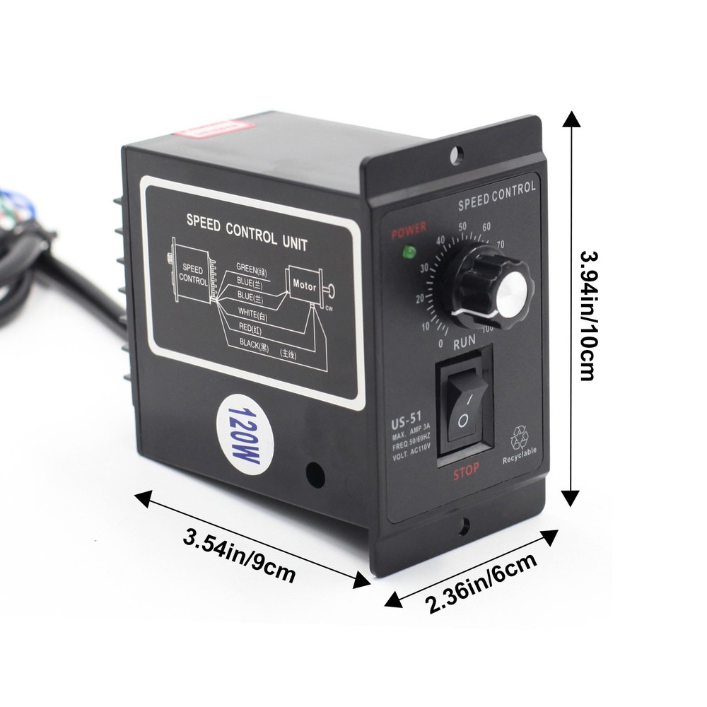 AC 110V Electric Motor Speed Controller Reversible Switch Regulator Switch 120W