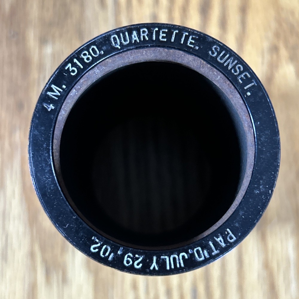 Indestructible Cylinder Record Sunset 3180 Quartet Untested