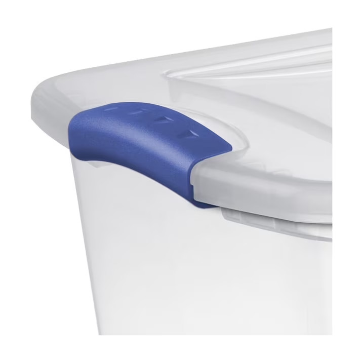 (2 pack) Sterilite 27 Quart Medium Latching Storage Bin, Clear Plastic Stoarge C