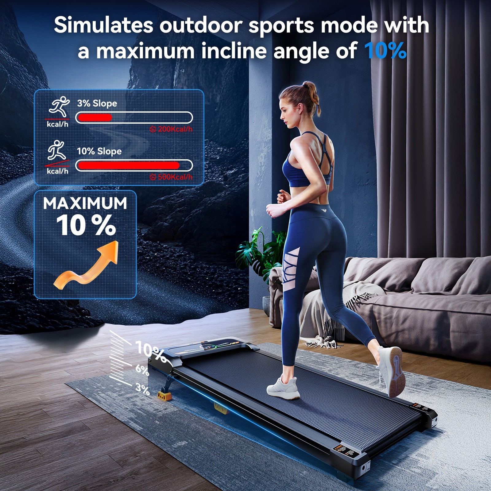 New 10% lncline Walking Pad，4-in-1 Walking Pad Treadmill With remote control