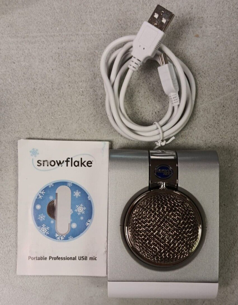 Blue Snowflake Portable USB Microphone - Color: Silver