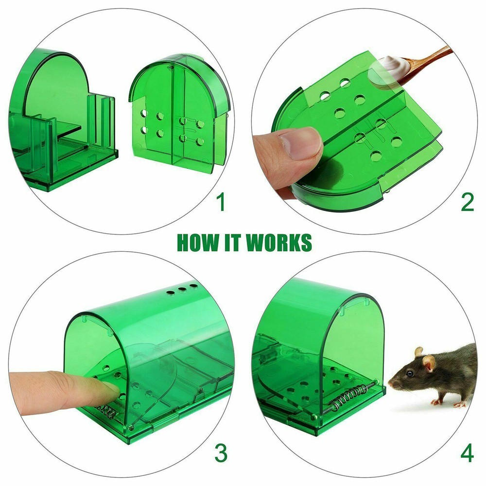 Humane Mouse Traps - 2 Pcs- Live Catch and Release green US Fast Ship