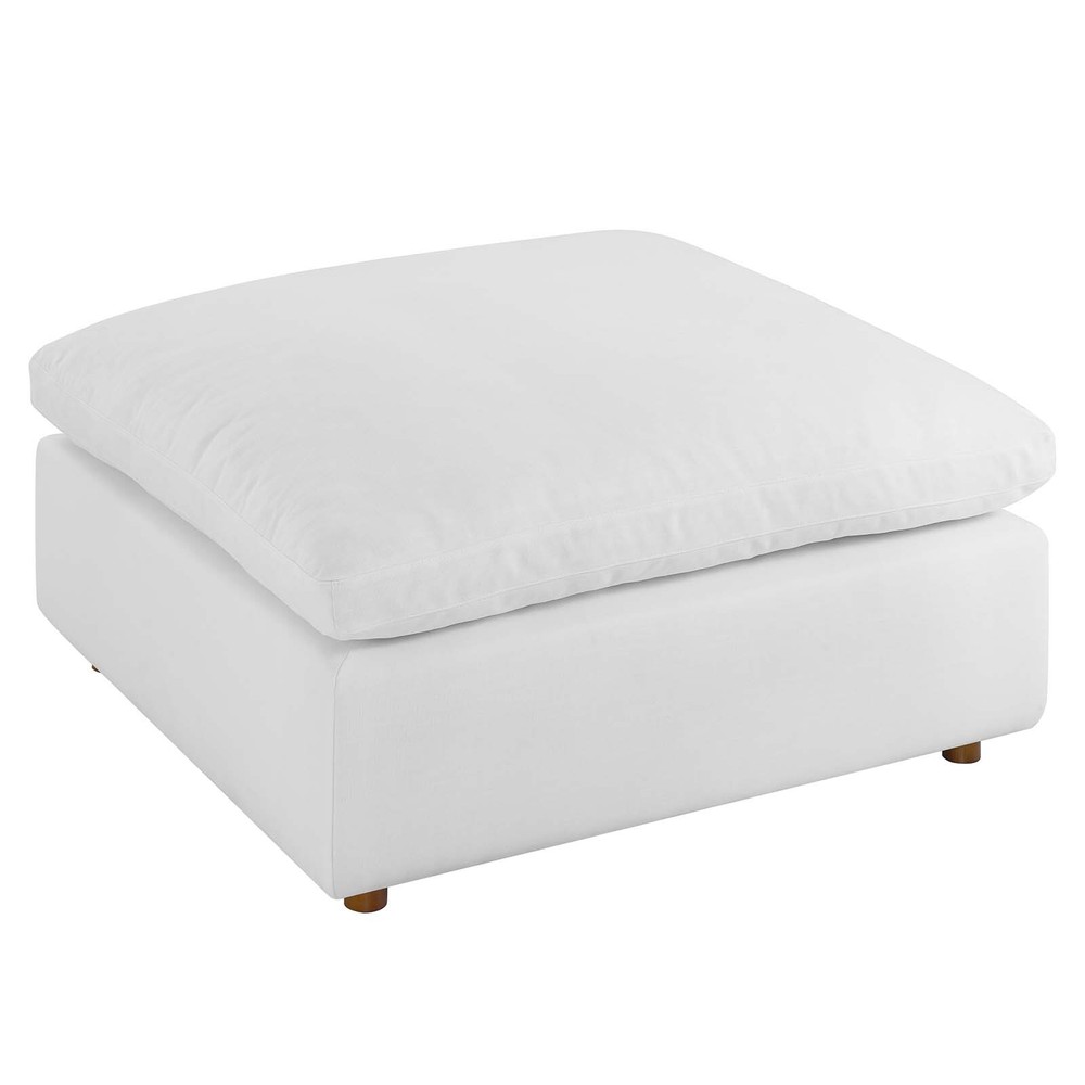 Modway Commix Down Filled Overstuffed Ottoman in Pure White