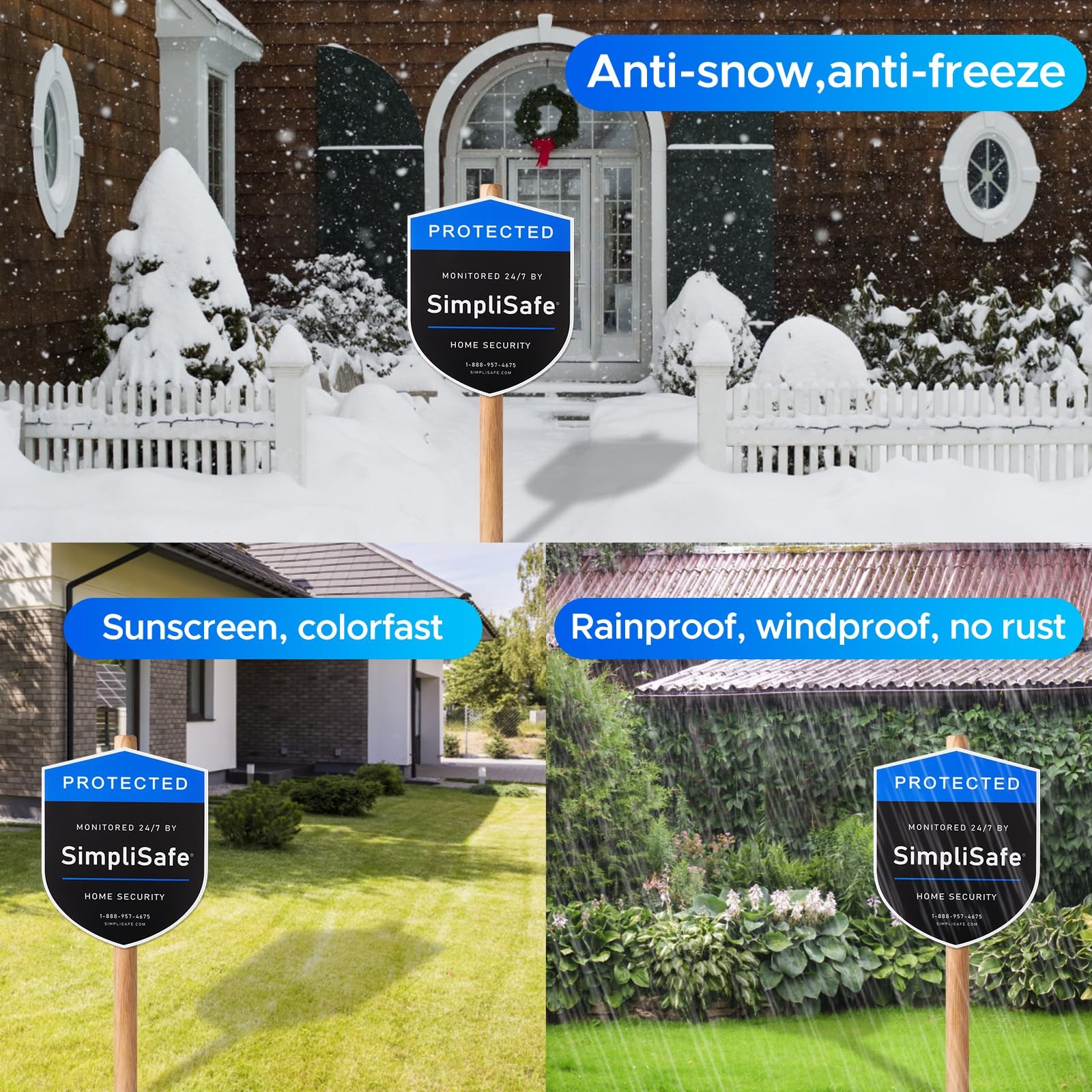 3PCS Yard Sign Compatible for SimpliSafe Home Security System,and 3PCS Door/W...