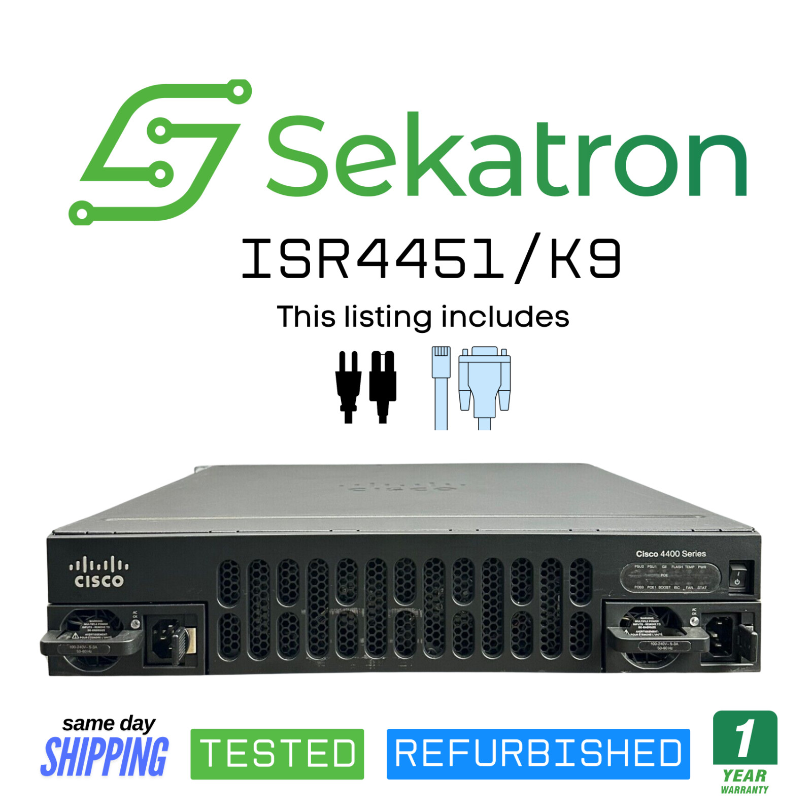 ♻️ Cisco ISR4451/K9 4451 Integrated Services Router ⚡Fast Ship - No Clock Issue