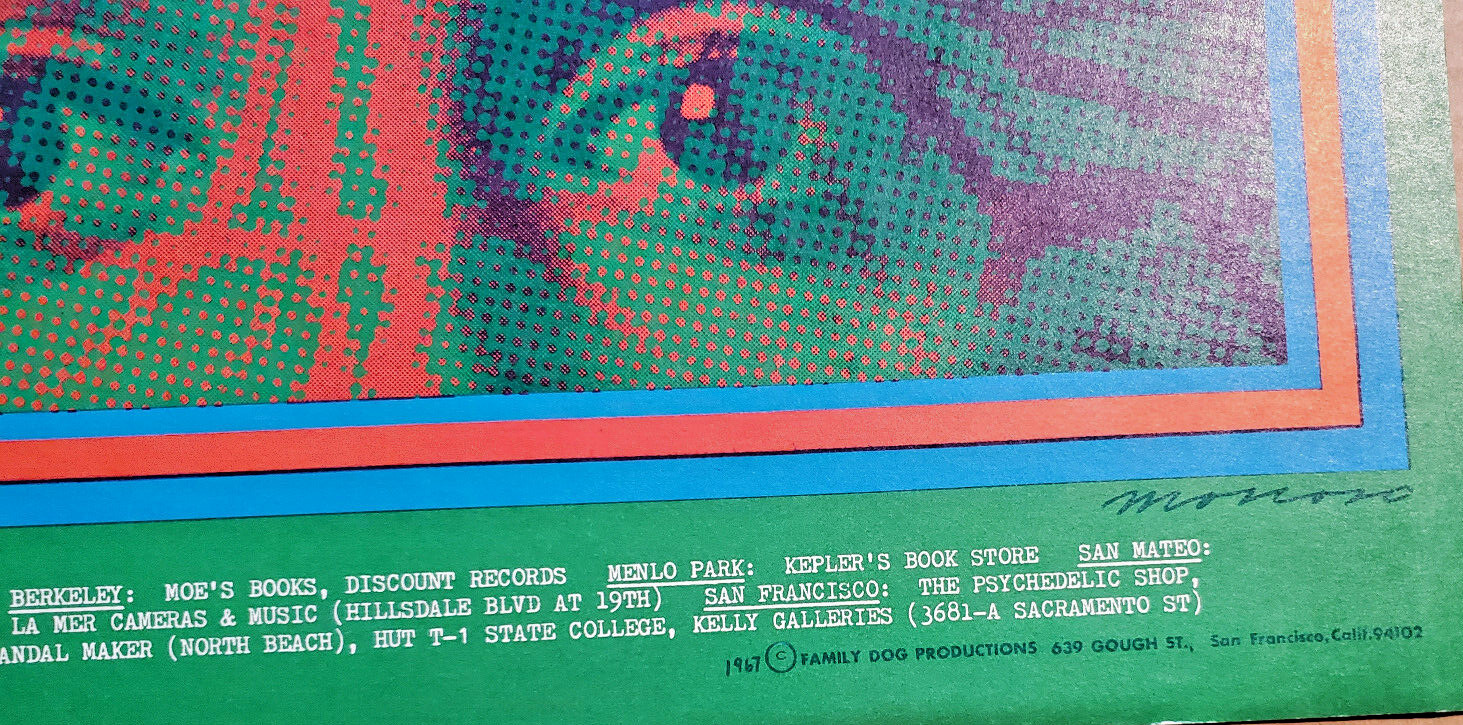 Vintage AVALON BALLROOM PSYCHEDELIC ROCK POSTER 1967 The Doors Steppenwolf