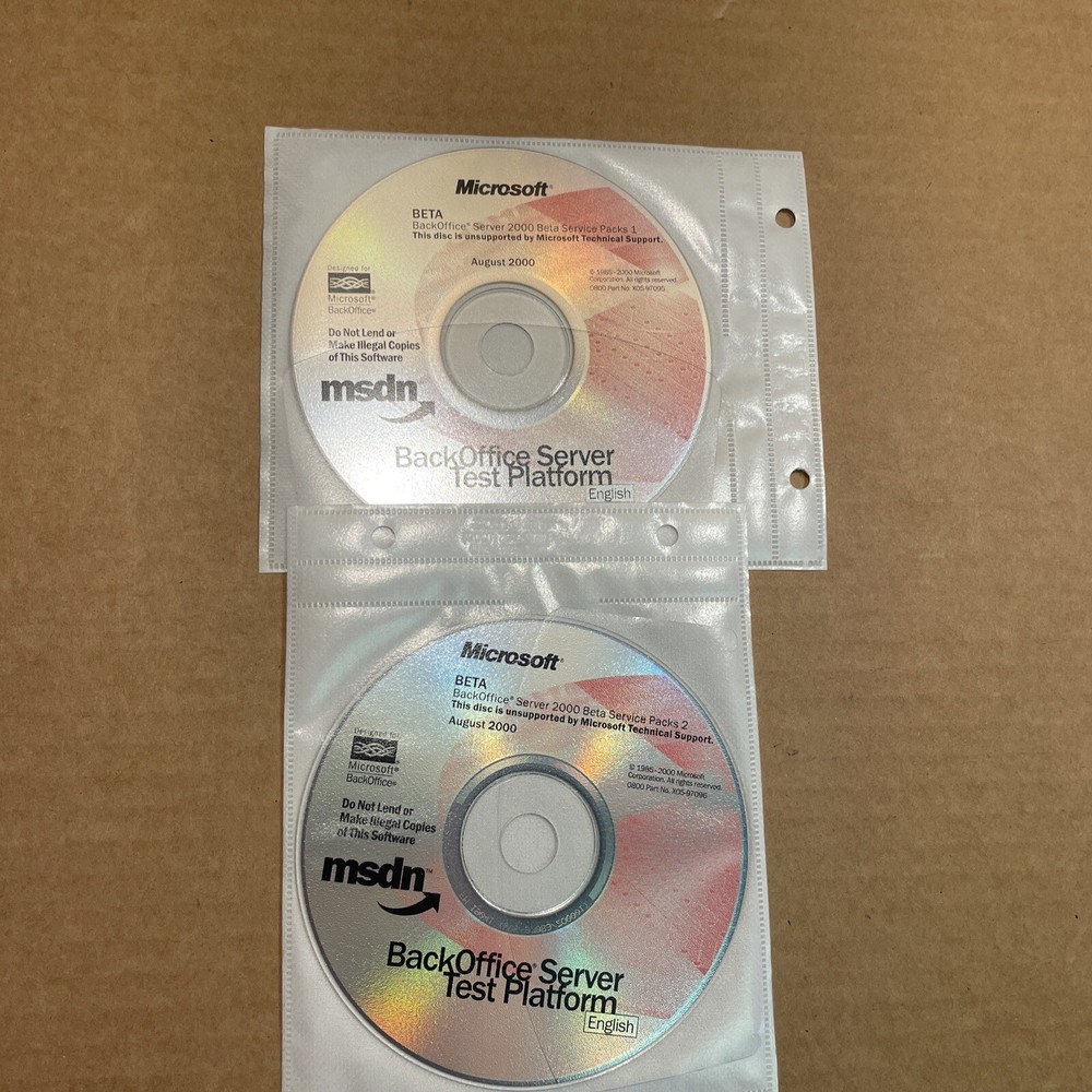 12 CD MSD Microsoft BackOffice Server Test Platform Server 2000 Small Business