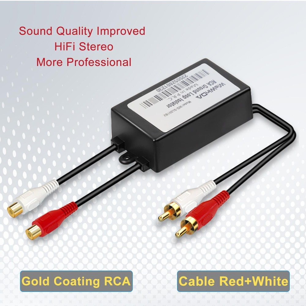 RCA Noise Filter Hum Eliminator Ground Loop Isolator (No Affect Bass) Quality...