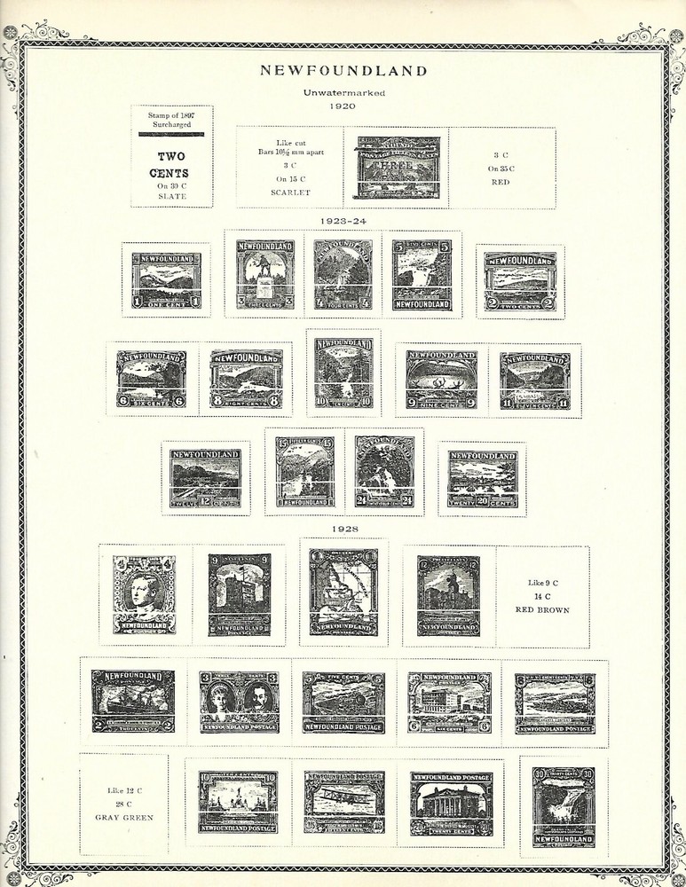 CANADA NEWFOUND LAND 1857 - 1933 SCOTT PAGES 2 POST SYSTEM