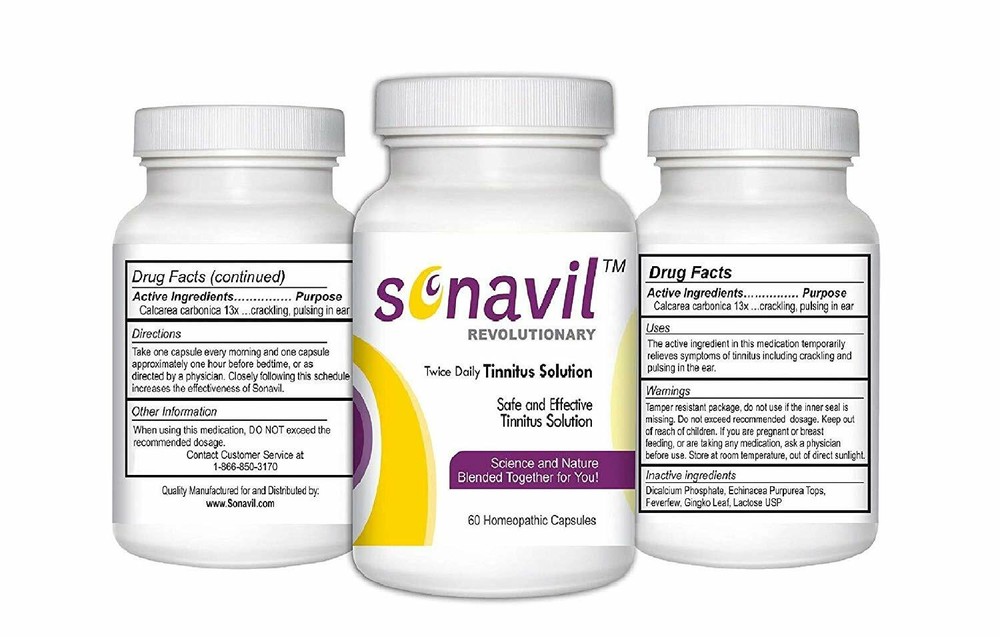 Sonavil Safe and Effective Tinnitus Solution 60 Homeopathic Capsules (2 Pack)