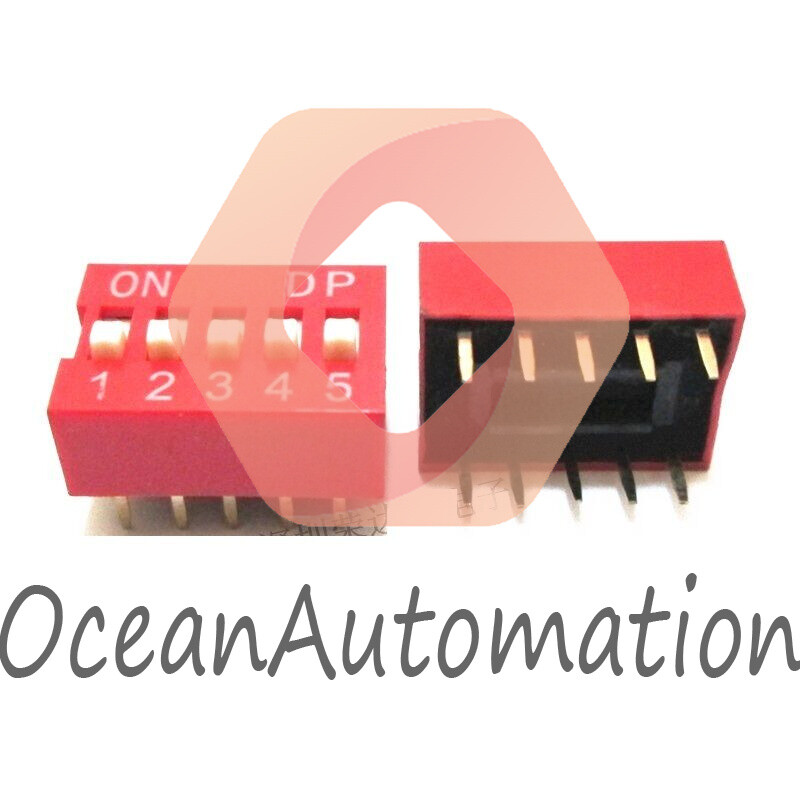 20 Pcs Slide Type Switch Module 2.54mm 5-Bit 5 Position Way DIP Red Pitch