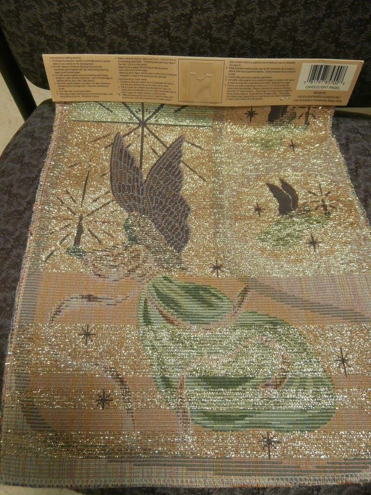 Christmas Stocking Panel CANDLELIGHT ANGEL Panel to DIY