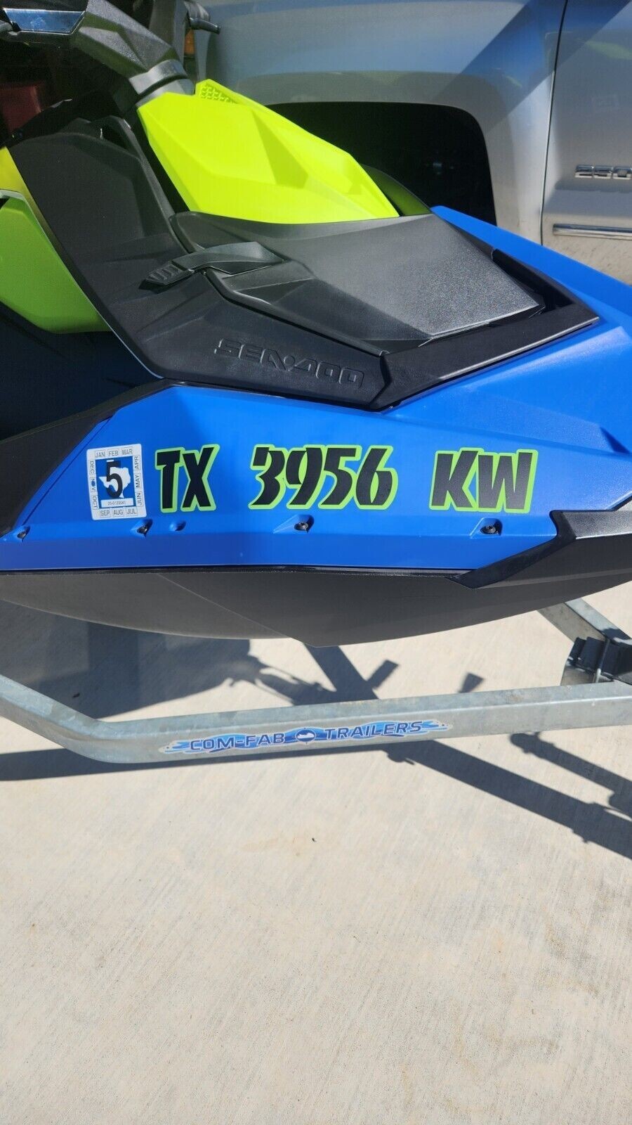 Boat Registration Numbers PAIR Lettering Decals Vinyl Vessel 3" X 18" hull