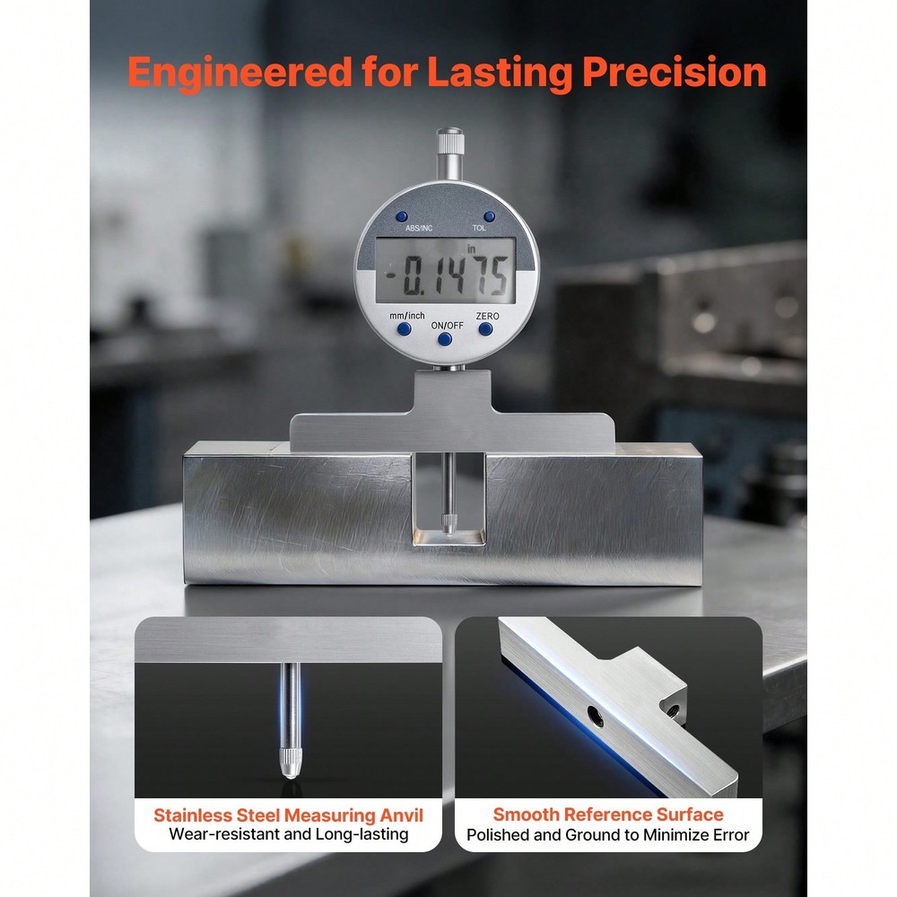 Micrometer Set, Digital Outside LCD Screen, In/Mm Switch, Carbide Tip