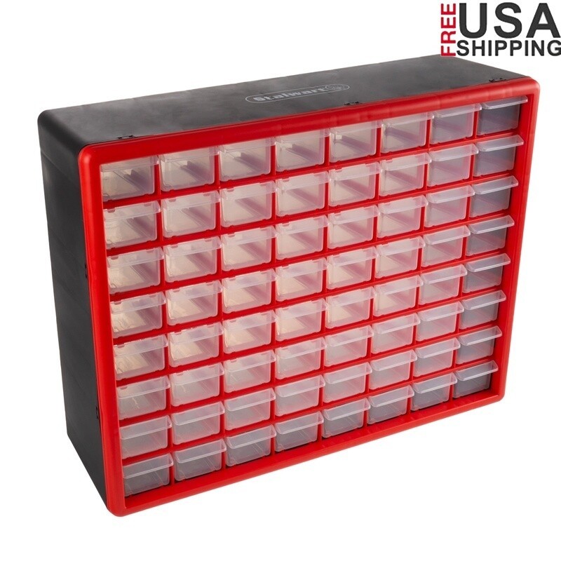 64 Drawer Storage Organizer Wall-Mounted Container Tools Office Supplies Beads