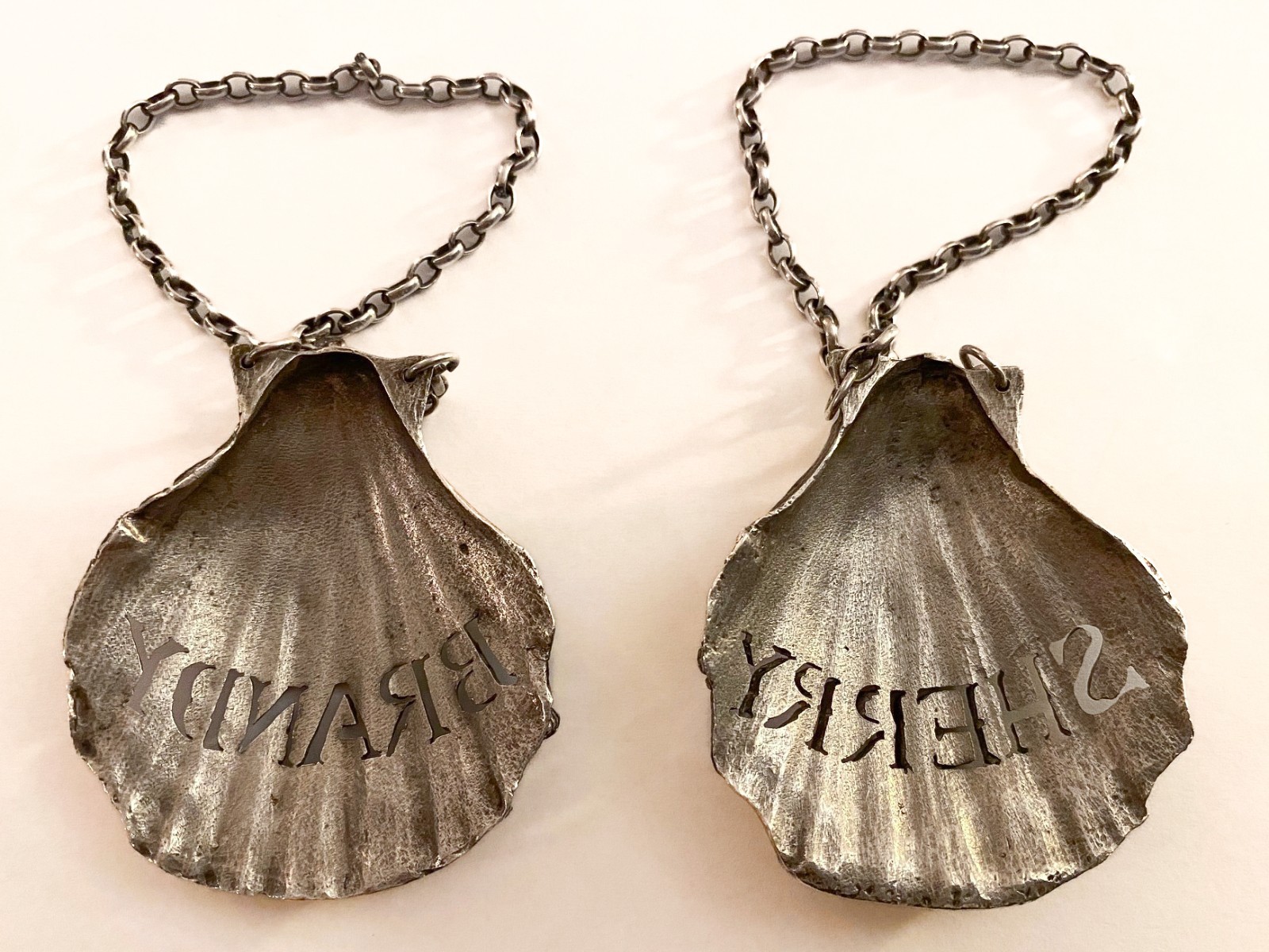 Scallop shaped decanter labels/Wine labels/Bottle tickets 19th century