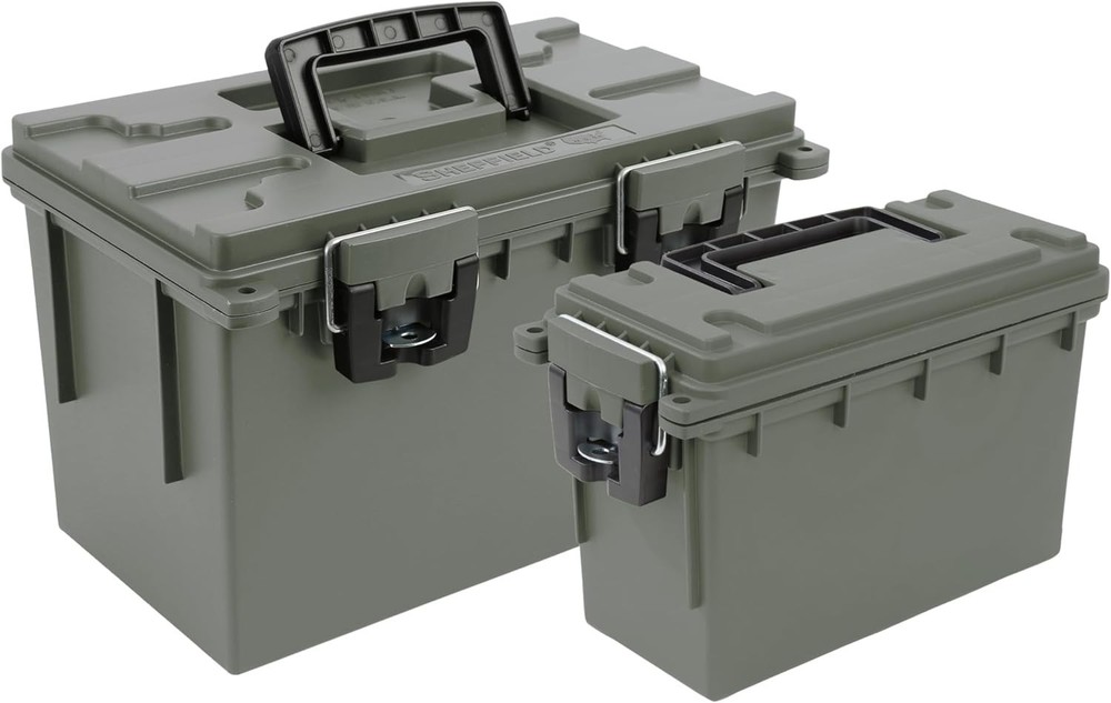 Stackable Storage Bins with Lockable Lids - 2-Pack Water-Resistant Containers