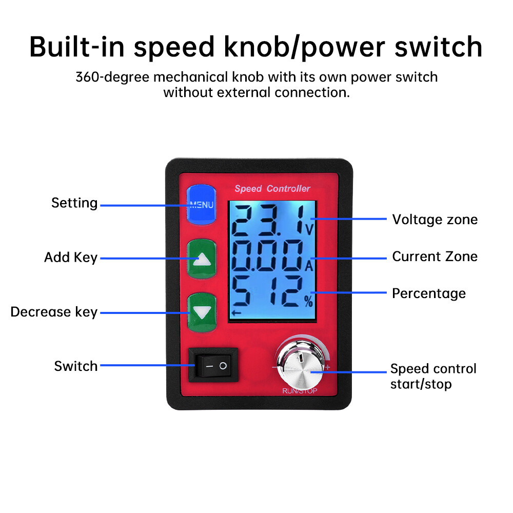 DC6-55V 20A PWM Wireless Remote Intelligent DC Brush Motor Speed Controller