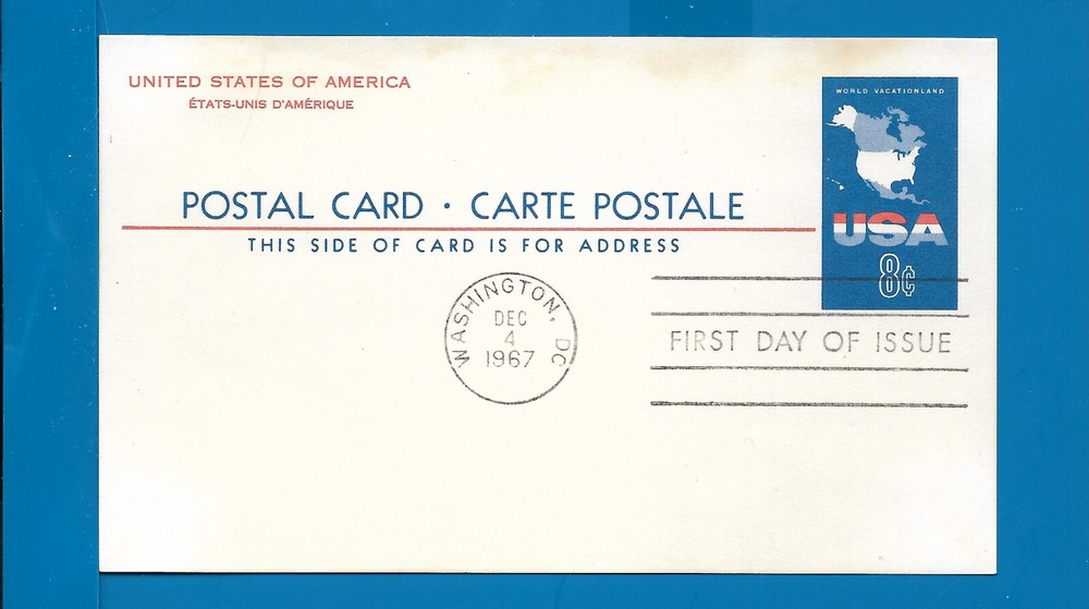 Scott UX54 USA MAP Dec 4, 1967 FDC BOXB