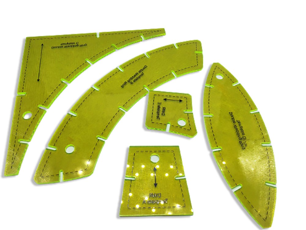 5pcs Polygon DIY Sewing Quilting Templates Sewing Stencils Craft Patchwork Ruler