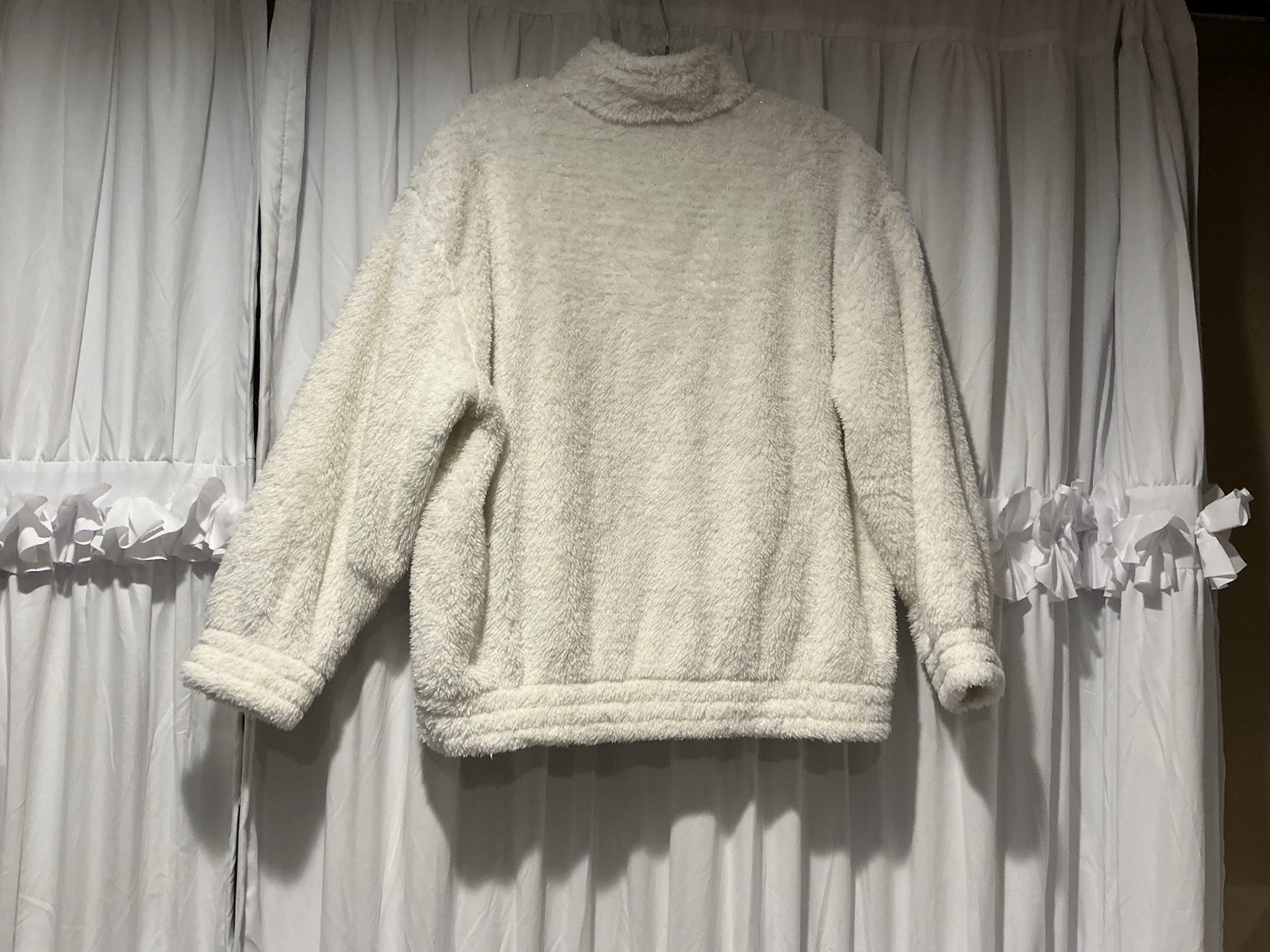 White Glitter Adidas Girls Jacket Size 16 XL