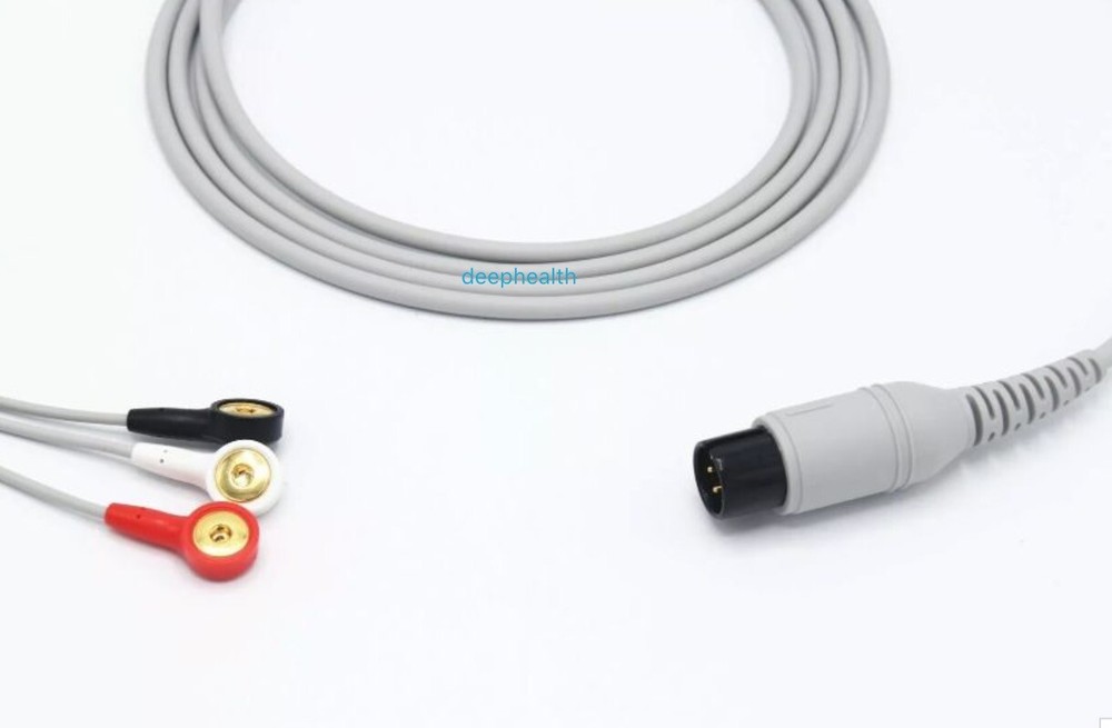 General 6pin ECG Cable Mindray Datescope 0131000079 Snap 3 leads AHA