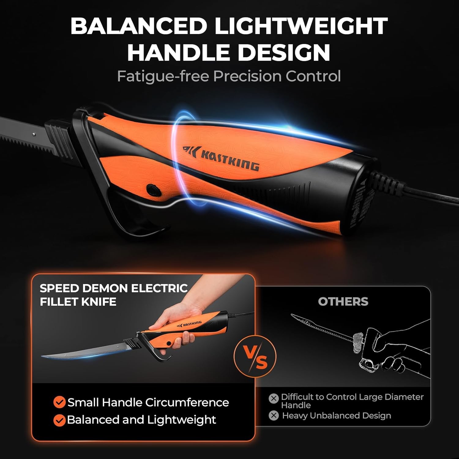 KastKing Speed Demon 110v Electric Fillet Knife, Precision Cut with High Torque