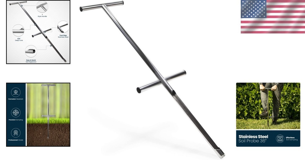 Professional 36" Stainless Steel Soil Sampler, Deep Core Inspection Tool