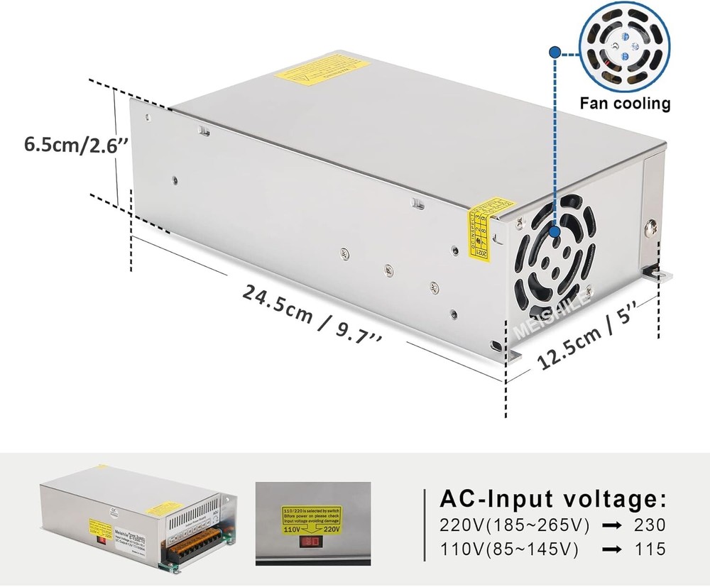 High-Efficiency 12V 100A Switching Power Supply Adapter - Versatile Applications