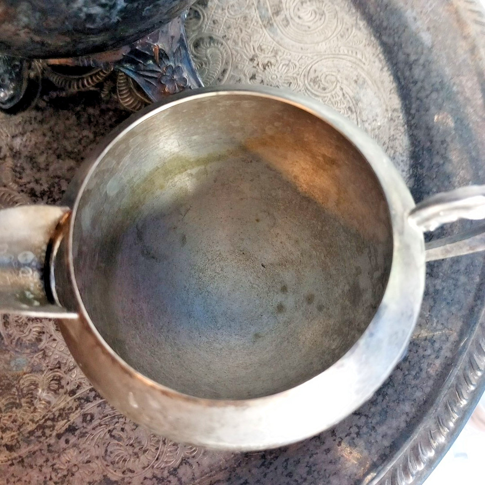 FB Rogers Silver Plated Tea Set 5pc Vintage 1970s Tarnished