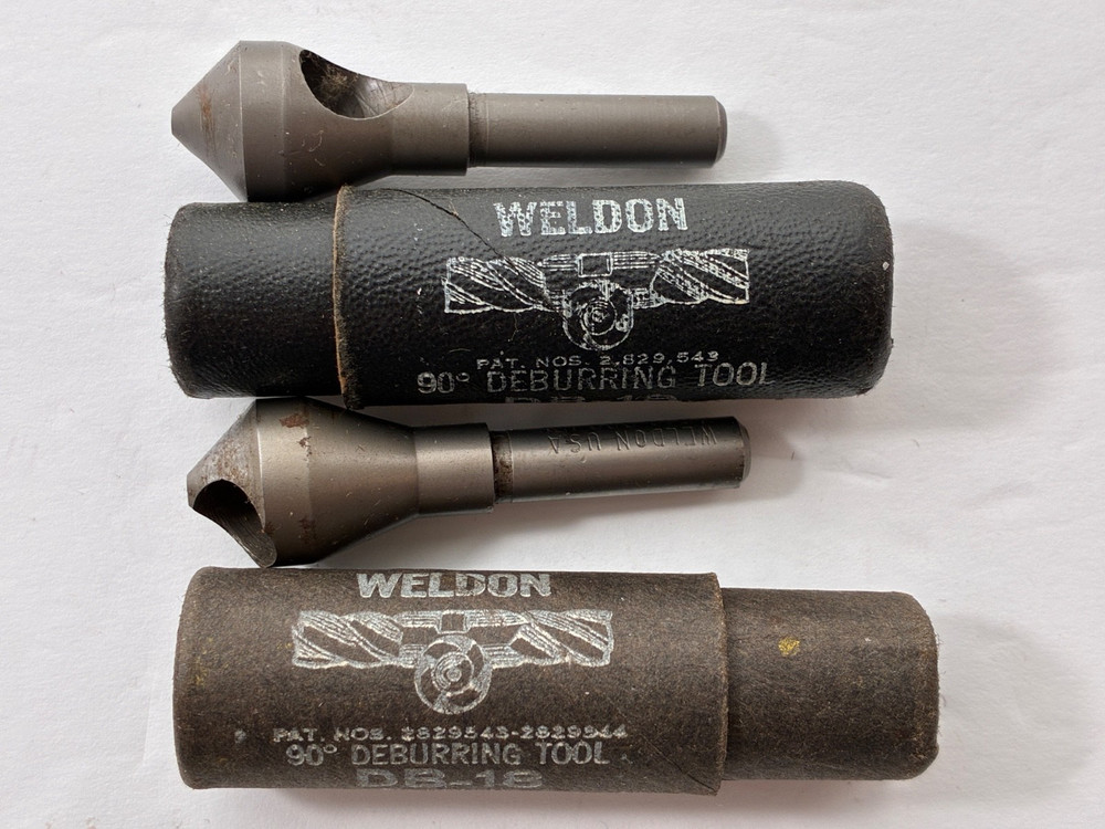 2 WELDON Countersink # DB-18 x 90° Degree Deburring Tool Chamfer Sharp, 9/16" OD