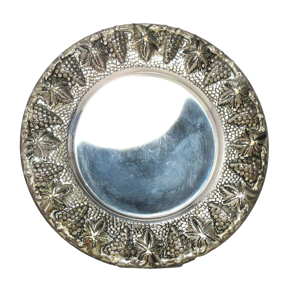 Godinger Silver Plate Art Grape Coaster 5" Saucer Silver-plated