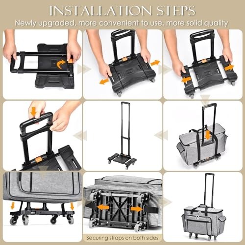 Rolling Carrying Case for Cricut Maker & Explore - Double-Layer Storage Bag with