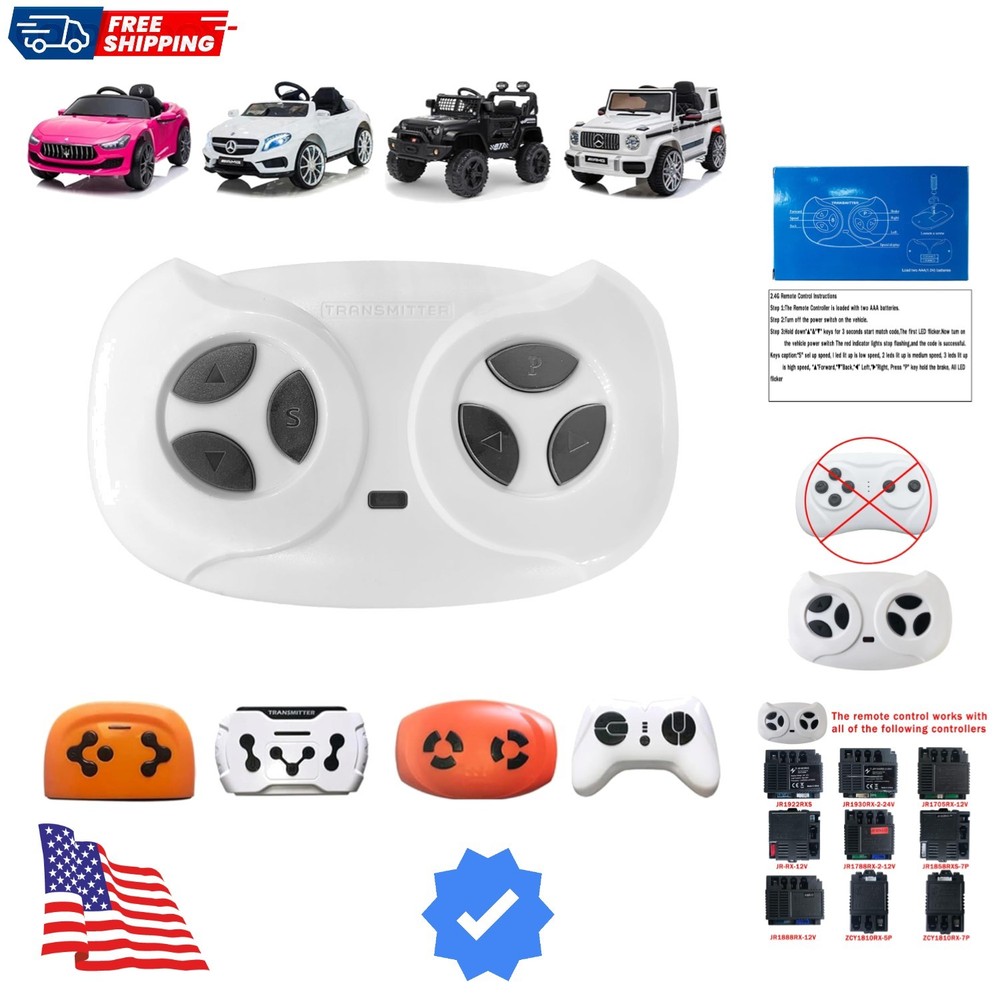 JR1602FCC 2.4Ghz Bluetooth Remote Control for Power Wheels,Remote Transmitter...