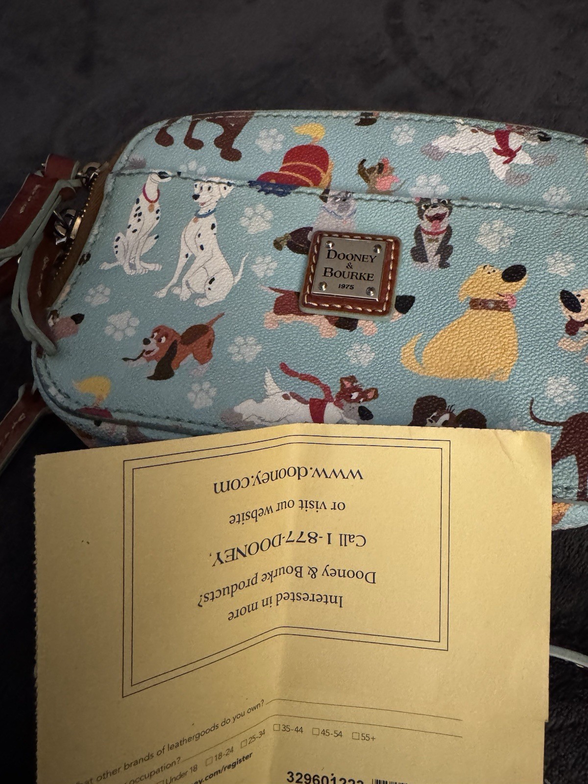 Dooney & Bourke Disney Dogs Blue 2017 Ambler Crossbody Shoulder Purse EUC