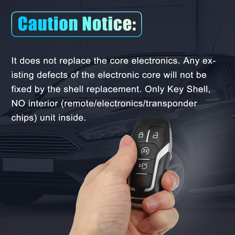 5 Button Smart Key Fob Keyless Entry Remote Key Shell Single Custom for Ford