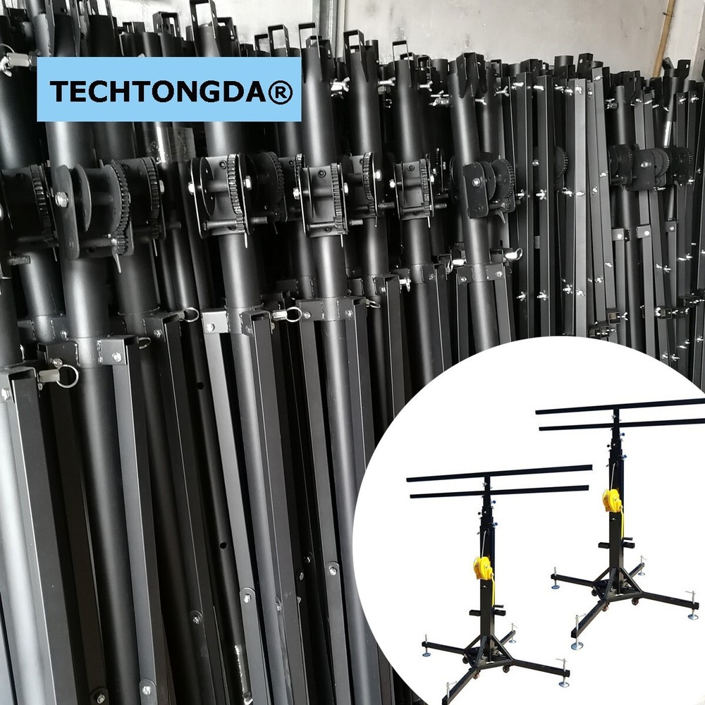 2Pcs Height Adjust 2Layers Stage Bracket with 16 Lights Position Stand 70"-275"