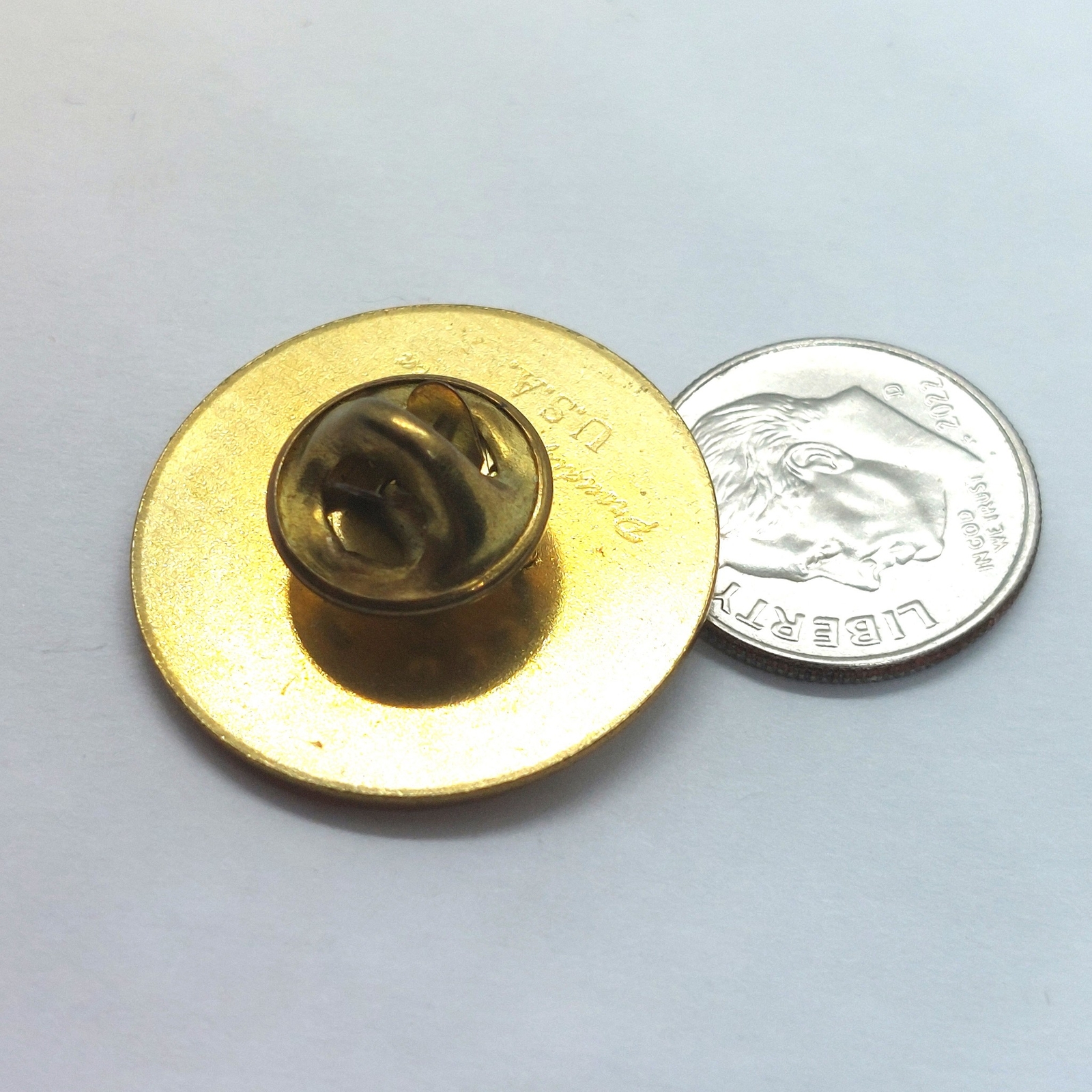 God Bless America Patriotic Lapel Pin Vintage Round Flag Pin