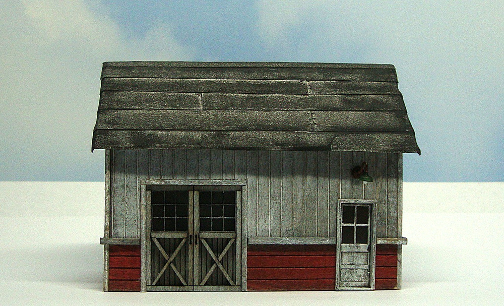 HO scale built wood model Yard Shed