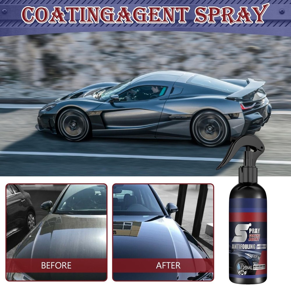 3 in 1 Ceramic Car Coating Spray,Multi-Functional Renewal Agent,High...