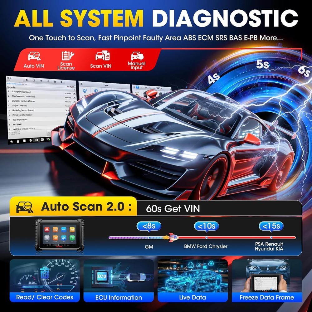 2026 Newest Autel MaxiSYS MS906 Pro Coding Full System Diagnostic Scanner Tool