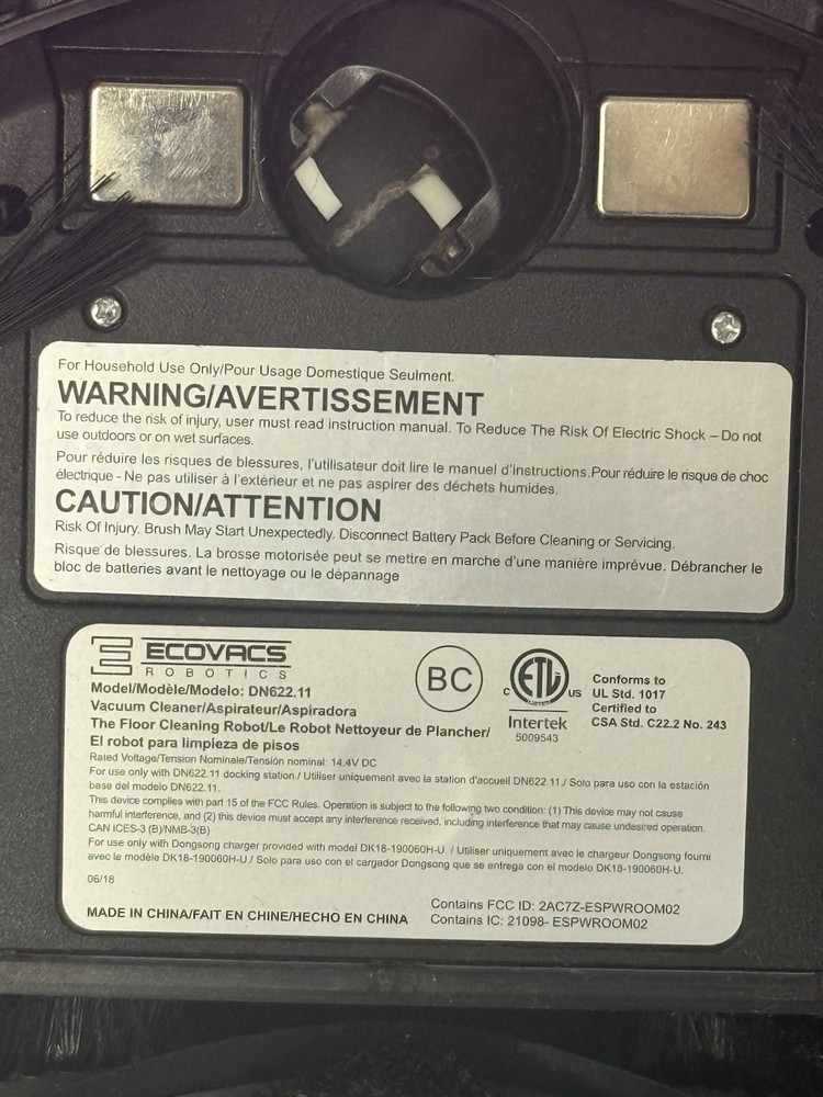 DEEBOT EECOVACS ROBOTICS MODEL DN622.11