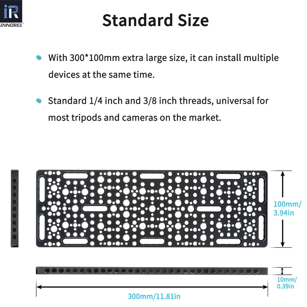 Cheese Plate CP3010 Multi-Functional 1/4 3/8 Threads Camera Mounting Rig