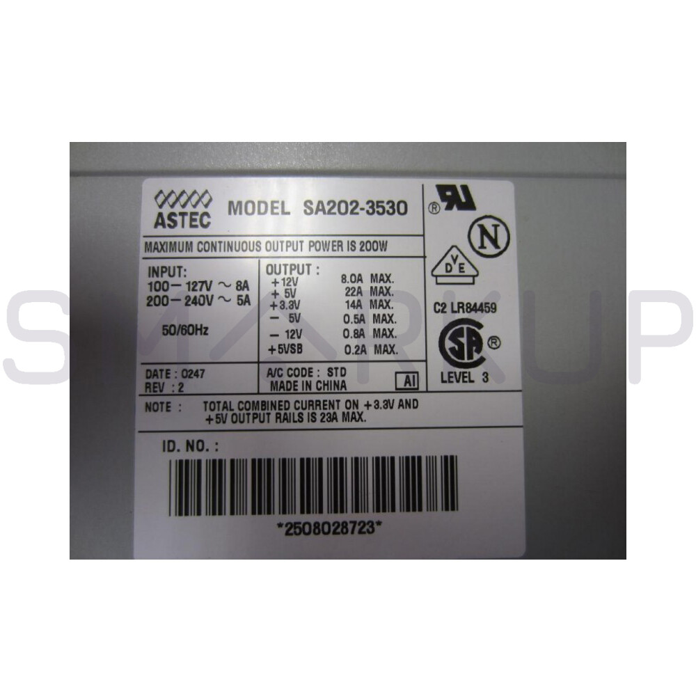 Used & Tested ASTEC SA202-3530 Power Supply