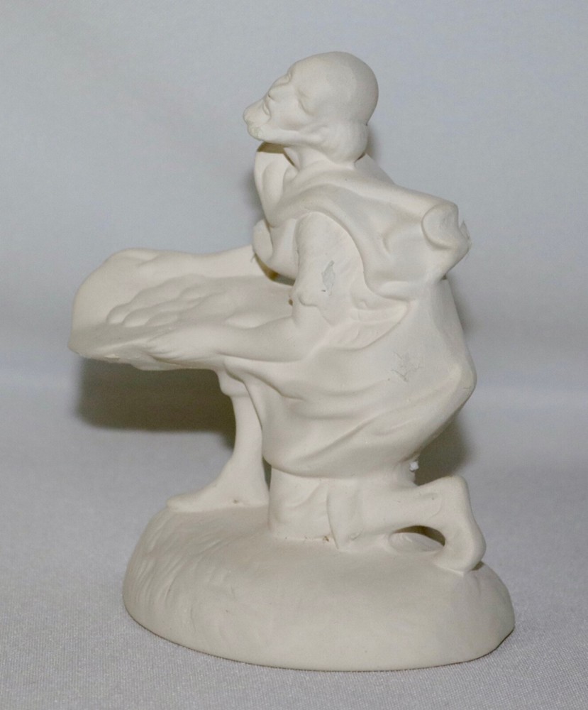 Ceramic Nativity 8” Set Accessory Peasant Kneeling Offering Bread Ready To Paint